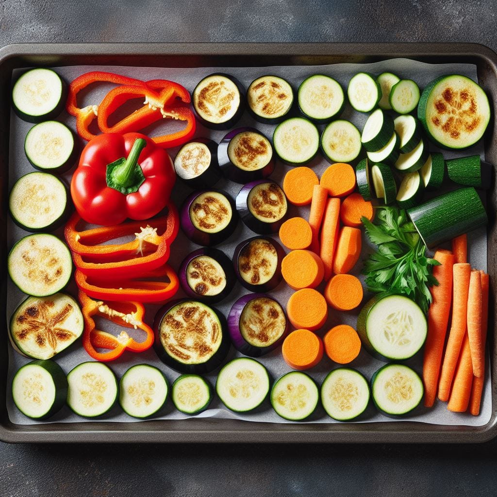 Verduras en una bandeja