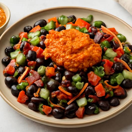 Bohnensalat-Rezept mit Romesco-Sauce