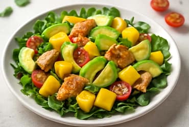Hühnersalat mit Avocado und Mango