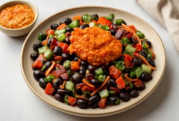 Bohnensalat mit Romesco-Sauce
