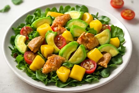 Hühnersalat mit Avocado und Mango